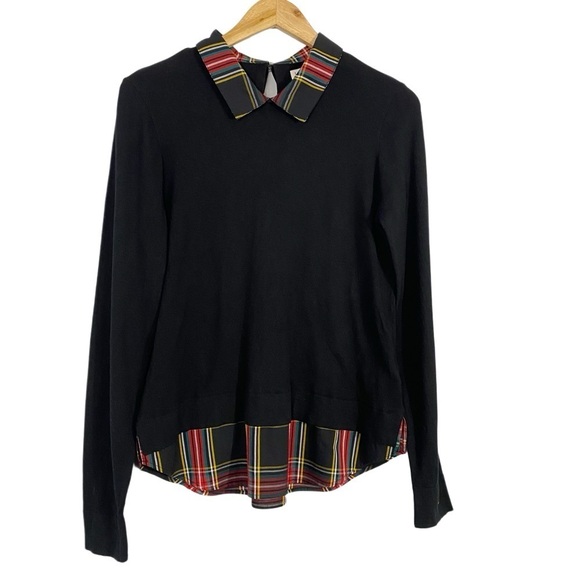 J. CREW Black Woven Plaid Sweater - Picture 5 of 11